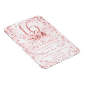 Girly Marble Glitter Roos Gold Floral Sweet 16th I Magneet (Rechterzijde)