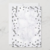 Girly Marble Glitter Silver Floral Sweet 16th Kaart (Achterkant)