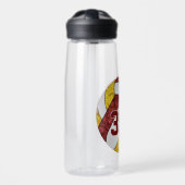 Girly Maroon Gold Volleybal Team Kleuren Waterfles (Voorkant)