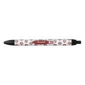 Girly Maroon Wit Gepersonaliseerd Volleybal Zwarte Inkt Pen (Voorkant)