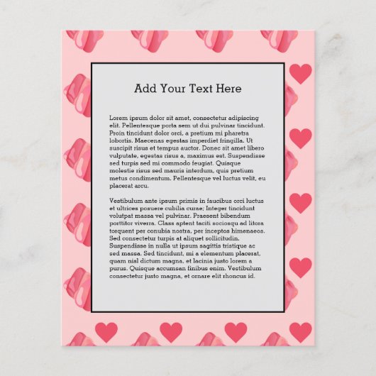 Girly Marshmallows Pink Heart Snoep Valentijnsdag Flyer (Voorkant)