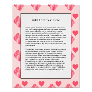Girly Marshmallows Pink Heart Snoep Valentijnsdag Flyer