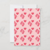 Girly Marshmallows Pink Heart Snoep Valentijnsdag RSVP Kaartje (Achterkant)
