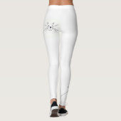 Girly "Meow" Cat Lover's Simply Elegant White Leggings (Achterkant)
