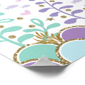 Girly Mermaid Baby shower Beach Zee Welkom Poster (Hoek)