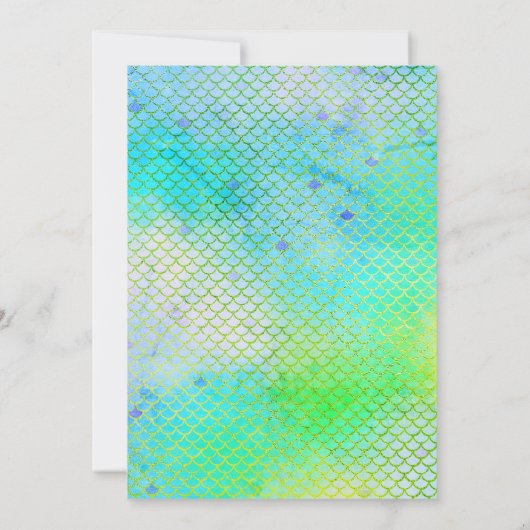 Girly Mermaid Birthday Pool Kaart (Achterkant)