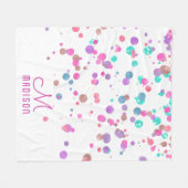 Girly Mermaid Glitter & Folie Confetti Monogram Fleece Deken (Voorkant (Horizontaal))
