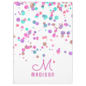 Girly Mermaid Glitter & Folie Confetti Monogram Klembord (Achterkant)
