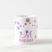 Girly Mermaid Glitter & Folie Confetti Monogram Koffiemok (Center)