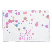 Girly Mermaid Glitter & Folie Confetti Monogram Kussensloop (Voorkant)