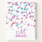 Girly Mermaid Glitter & Folie Confetti Monogram Notitieboek (Achterkant)