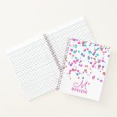 Girly Mermaid Glitter & Folie Confetti Monogram Notitieboek (Binnen)