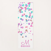Girly Mermaid Glitter & Folie Confetti Monogram Yogamat (Voorkant)