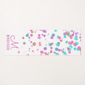 Girly Mermaid Glitter & Folie Confetti Monogram Yogamat (Voorkant (horizontaal))