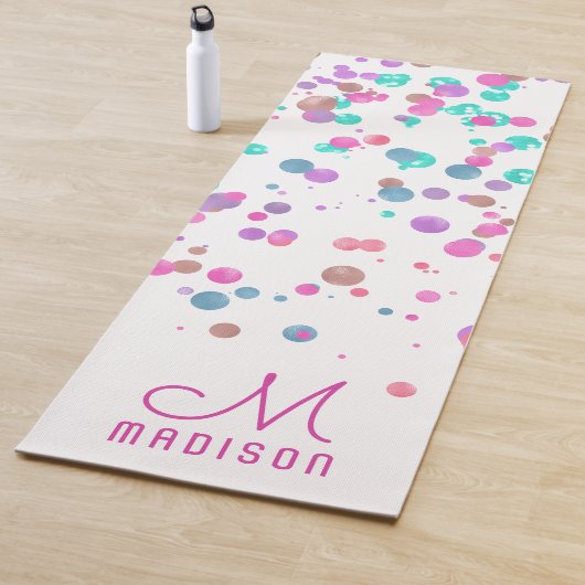 Girly Mermaid Glitter & Folie Confetti Monogram Yogamat (In situ)