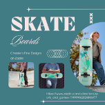 Girly Mermaid Green Tail Blue Persoonlijk Skateboard<br><div class="desc">Een zeemeermin met blauw haar en een groene staart op een groene achtergrond. Verander de naam voor uw eigen persoonlijke zeemaidskateboard of schrap de naam helemaal.</div>
