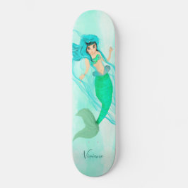 Girly Mermaid Green Tail Blue Persoonlijk Skateboard