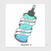 Girly Mermaid Hair Dye Bottle Schattigee Cartoon Sticker (Vel)