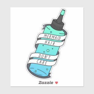 Girly Mermaid Hair Dye Bottle Schattigee Cartoon Sticker