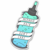 Girly Mermaid Hair Dye Bottle Schattigee Cartoon Sticker (Voorkant)