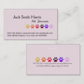 Girly Miami Paws, Pet Sitter, Pet Groomer, Vet Visitekaartje (Voorkant / Achterkant)