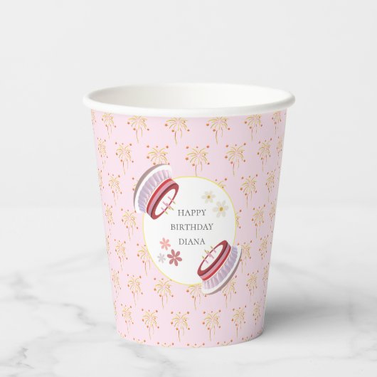 Girly Milestone Verjaardag Viering 3d Decor Papieren Bekers (Achterkant)