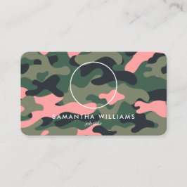 Girly Military Army QR Foto Visitekaartje