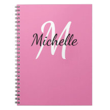 Girly Minimal Roze Monogram Naam + Initiaal