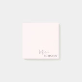 Girly Minimalist Blush Pink Monogram Post-it® Notes (Voorkant)