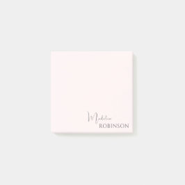 Girly Minimalist Blush Pink Monogram Post-it® Notes