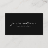 Girly Minimalist Elegant Zwart Visitekaartje (Voorkant)