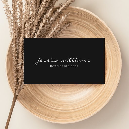 Girly Minimalist Elegant Zwart Visitekaartje
