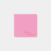 Girly Minimalist Roze Rood Monogram Post-it® Notes (Voorkant)
