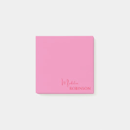 Girly Minimalist Roze Rood Monogram Post-it® Notes