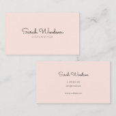 Girly minimalistisch script handgeschreven roze visitekaartje (Voorkant / Achterkant)