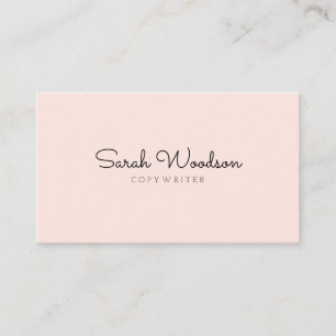 Girly minimalistisch script handgeschreven roze visitekaartje