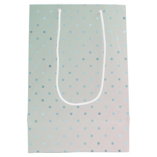 Girly Mint Aqua Peach Glam        DotsMiddelgrote  Medium Cadeauzakje (Achterkant)
