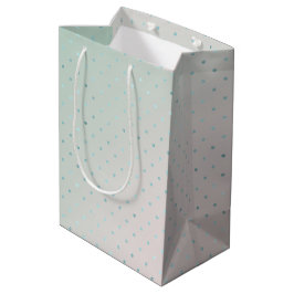 Girly Mint Aqua Peach Glam DotsMiddelgrote Medium Cadeauzakje