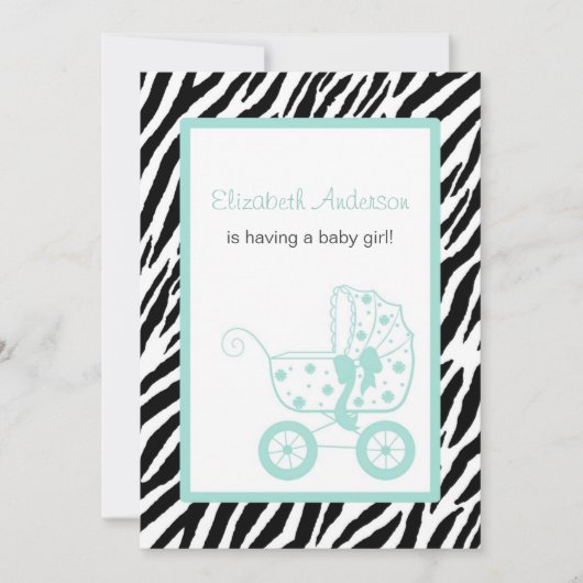 Girly Mint  Baby Baby shower Kaart (Voorkant)