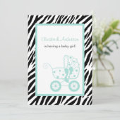 Girly Mint  Baby Baby shower Kaart (Staand voorkant)