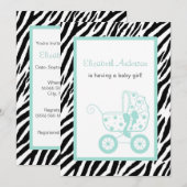 Girly Mint  Baby Baby shower Kaart (Voorkant / Achterkant)