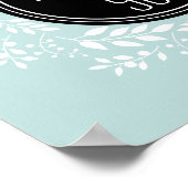 Girly Mint Blue Floral Wreator Inspirerend Quote Poster (Hoek)