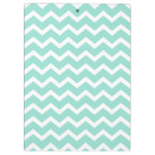 Girly Mint Chevron Gray Monogram Klembord (Achterkant)