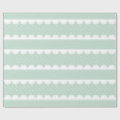 Girly Mint en White Polka Dot Lace Pattern Cadeaupapier (Vlak)