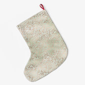 Girly Mint Glam Gold Leopard Print Waterverf Grote Kerstsok (Achterkant (Hangend))