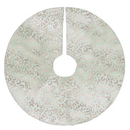 Girly Mint Glam Gold Leopard Print Waterverf Kerstboom Rok