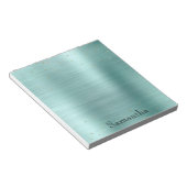 Girly Mint Glam Gold Sparkle Paarse Confetti Notitieblok (Schuin)