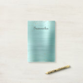 Girly Mint Glam Gold Sparkle Paarse Confetti Post-it® Notes (Op bureau)