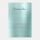 Girly Mint Glam Gold Sparkle Paarse Confetti Post-it® Notes (Voorkant)
