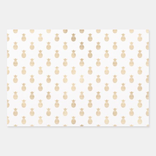 Girly Mint Glam Goud Tropische Ananas Inpakpapier Vel (Voorkant 3)